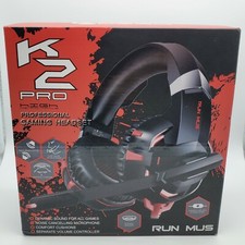 RUNMUS K2 Pro Gaming Headset - Black/Red Professional Gaming Headphones picture