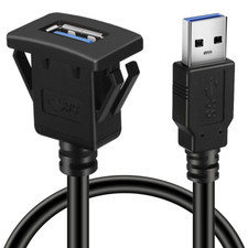 Square Single Port USB 3.0 Panel Flush Mount Extension Cable with Buckle picture