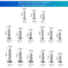750pcs Silver Tiny Screws for Electronics, M1, M1.2, M1.4, M1.5, M1.7 Very Sm... picture