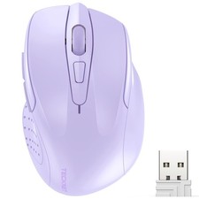 TeckNet M003 Wireless Standard Mouse Purple, 6 Buttons, Scroll Wheel, Cordless picture
