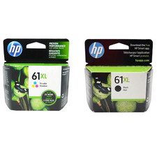 HP 61XL Black & Color High Yield Ink Cartridge - CH563WN CH562WN New Original picture