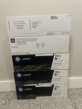 NEW LOT 5 HP 201X High Yield LaserJet Printer Toner Cartridges Sealed OEM picture