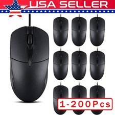USB 2.0 Optical Wired Scroll Wheel Mouse PC Laptop Notebook Desktop Black Lot picture