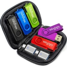5 Pack 8GB USB Flash Drive and 2 Pack USB C Adapters in a Case (5 Colors) picture