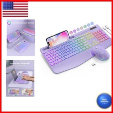 SABLUTE Wireless Keyboard and Mouse Combo 9 Backlit Effects RGB 2.4GHz picture