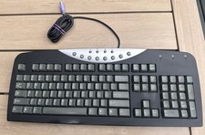 Vintage Gateway RT3602 Black PS/2 Multimedia Desktop Keyboard ( Tested - Works ) picture