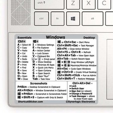 SYNERLOGIC Windows PC shortcuts -durable vinyl sticker size SM for 13