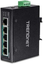 TRENDnet ( RENEWED) TI-PE50 5-Port Industrial Fast Ethernet PoE+ DIN-Rail Switch picture