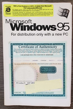 Microsoft Windows 95 Booklet Manual With Certificate Of Authenticity COA picture