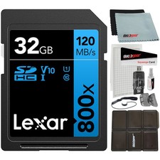 Lexar 32GB High-Performance 800x UHS-I SDHC Memory Card BLUE with Reader Bundle picture