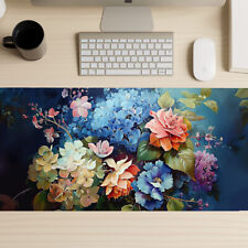 Hydrangeas Gaming Mouse Pad, Floral Mousepad, Roses Extended Deskmat picture