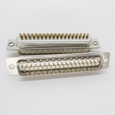 100pcs Gold Pin 37pin 2 Row D-Sub Male Socket Solder Chassis Connector RS232 picture