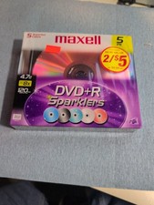 *NEW/SEALED* Maxell DVD+R Sparklers 5 Pack Assorted Multi Colored 4.7GB picture