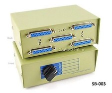  DB25 4-Way ABCD Printer to PC Manual Rotary Switch Box, CablesOnline SB-003 picture