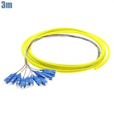 3M 12 Cores SC UPC Fiber Optic Single Mode Optical Pigtail Cable Yellow picture