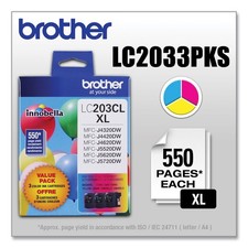 Brother LC203 Cyan; Magenta; Yellow High-Yield Ink Cartridges, Pack Of 3 picture