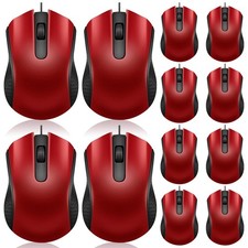 12 PCS Black Wired Computer Mouse Bulk USB Ergonomic Mice For PC Laptop Cord picture