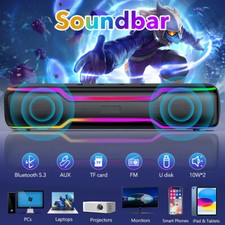 20W Bluetooth Speaker PC RGB Gaming Soundbar Speaker Deep Bass for PC Laptop picture