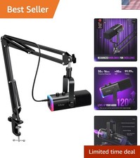 AmpliGame AM8T RGB Gaming Microphone Set with Boom Arm - USB/XLR Dynamic Mic picture