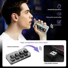 2.4G Wireless Voice Input 4‑Key Macro Mini Keypad RGB picture