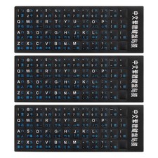 Chinese Keyboard Sticker Black Back Blue Letter 3Pcs-4 Type picture