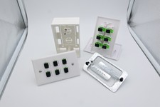 SC/APC SM 6 PORT SIMPLEX 6 STRAND FIBER OPTIC WALL PLATE KIT SURFACE OR FLUSH picture