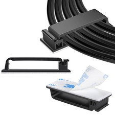 Cable Clips 50PCS Self Adhesive, Wire Holder for Under Desk Wall PC Black picture