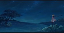 Landscape stars night anime sky Custom Gaming Mat Desk picture