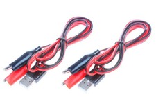 NOYITO Alligator Clip to USB Male Test Wire Adapter Red Black 3 feet, picture