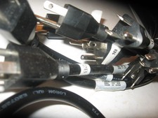 LOT OF 6 Heavy Duty AC Power Cord 14AWG 300V 3 Conductor Black Replacement Cable picture