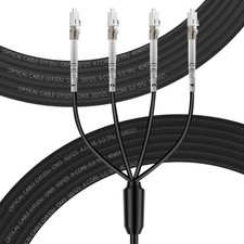 FLYPROFiber- 4 Core OM3 LC to LC Outdoor Armored Fiber Cable, 4 Strands Multimod picture
