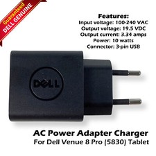 Lot x 5 Dell Venue 8 Pro 5830 Tablet AC Power Adapter Charger XT1X3 JXC49 0JXC49 picture