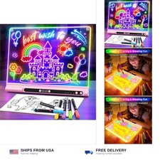 Geokay 16“ Rechargeable LED Drawing Board, 9-Color Light Modes with Timer & B... picture
