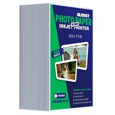 Glossy Photo Paper 8.5x11 Inch 70LB 260GSM 200 PCS Single Sided Inkjet Dry picture