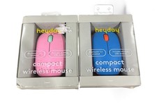 HEYDAY Compact Wireless Mouse Candy Pink & Bright Blue (2-pack bundle) picture