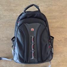 SWISSGEAR Wenger Legacy 16” Laptop Padded Backpack-Black/Gray-TSA-Friendly-EUC picture