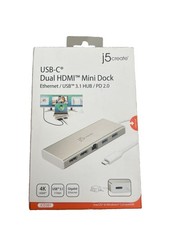 J5create JCD381 USB-C Dual HDMI Mini Dock Adapter New In Box picture