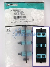 Panduit FAP3WAQDSCZ Fiber Panel 3 SC 10Gig Duplex Multimode Adapters Aqua ~STSI picture