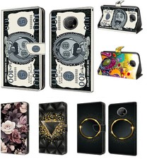 Robot Flower Bird Wallet Cover Case For Motorola G37 G57 G04 G86 G15 Edge 60 70 picture