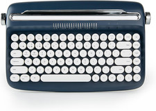 B303 Wireless Retro Typewriter Bluetooth Keyboard (Blue) New picture