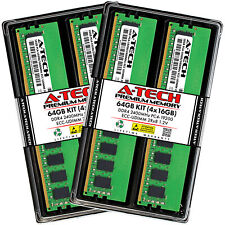 A-Tech 64GB 4x 16GB 2Rx8 PC4-19200E DDR4 2400 MHz ECC UDIMM Server Memory RAM picture