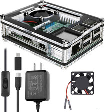 Miuzei Case for Raspberry Pi 3 with Fan 5V 3A Power Supply 3Pcs Heatsinks picture
