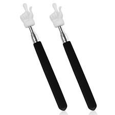 2Pcs Telescopic Teachers Pointer, Extendable Hand Pointer Finger Black picture