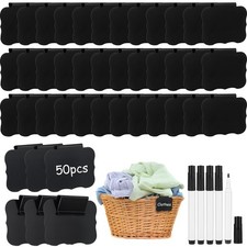 50 Pcs Black Basket Labels Clip on for Storage Bins, picture