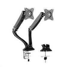DUAL ARM MONITOR DESK MOUNT BRACKET GAS SPRING FULL MOTION FOR 17-27 INCH SCREEN picture