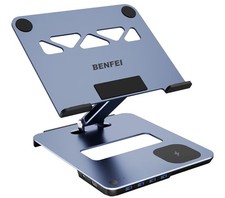BENFEI Laptop Stand with USB C 6in1 Docking Station, 15W Magnetic Wireless Charg picture