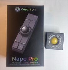 Keychron Nape Pro Bluetooth 5.3 2.4 GHz Wired Trackball Mouse Black + Bonus Ball picture
