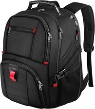 YOREPEK Large Backpack 17 Inch Laptops USB Port Bookbag Work Backpack, Black picture