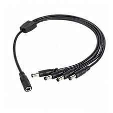4-Plug Tip Splitter 4-Way Power Cord Cable for Amcrest 4-Camera 960H, 720p/1080p picture