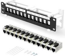 12 Port Keystone Patch Panel with Cat6A Keystone Jack【Ec Listed】 89D Wall Mount picture
